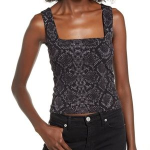 Leith Black Snakeskin Tank Top / Women Medium